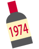 1974年のワインボトル